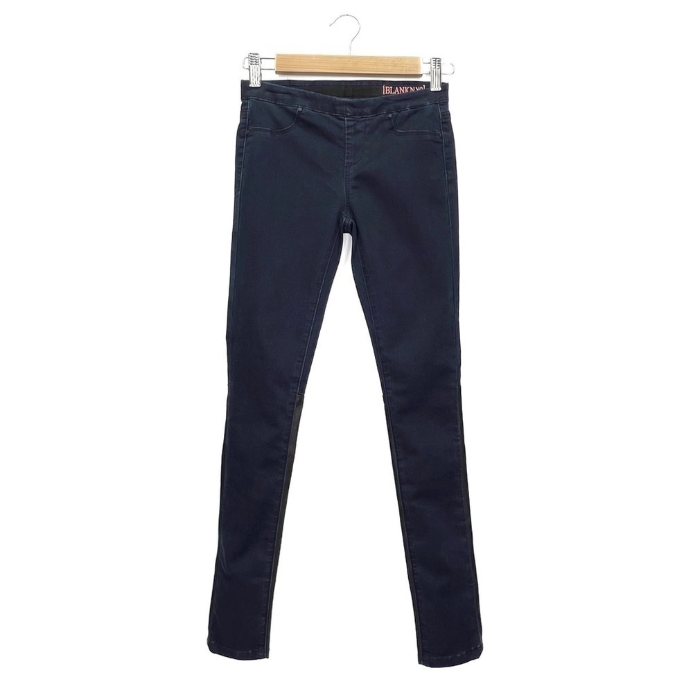 Blank NYC Skinny Jeans Girl’s Size 12 Blue Denim & Black Faux Leather New NWT